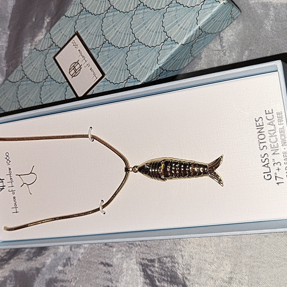 House of Harlow 1960 Gold Fish Necklace